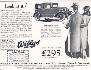1930 Light 6 Saloon Mag.Ad England wd3880