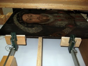 Henry VIII during rejoining of split in panel