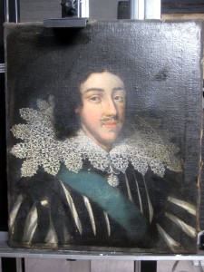 James I after cleaning, repaired but not retouched